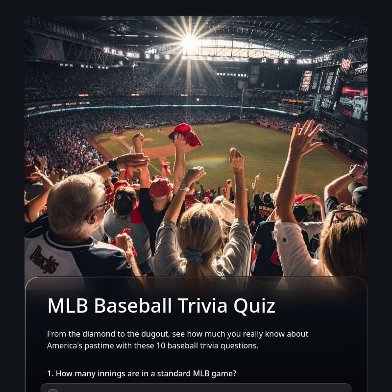MLB Baseball Trivia Quiz template preview - FormHug