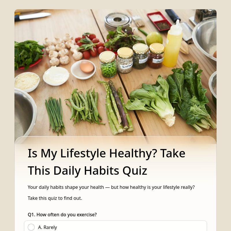Is My Lifestyle Healthy Quiz