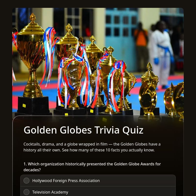 Golden Globes Trivia Quiz template preview - FormHug