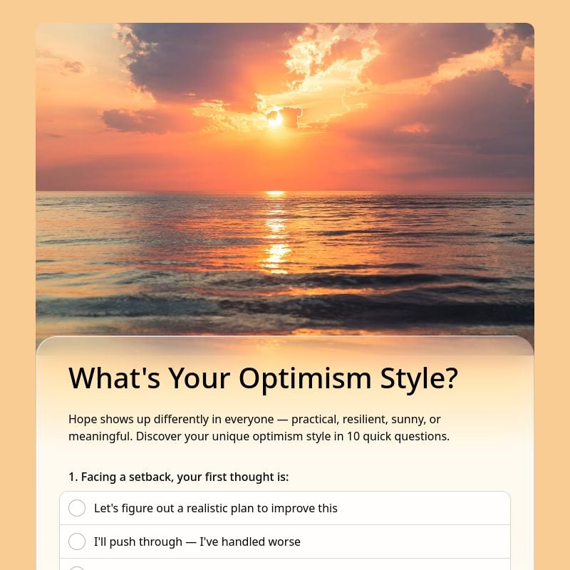 What's Your Optimism Style? template preview - FormHug