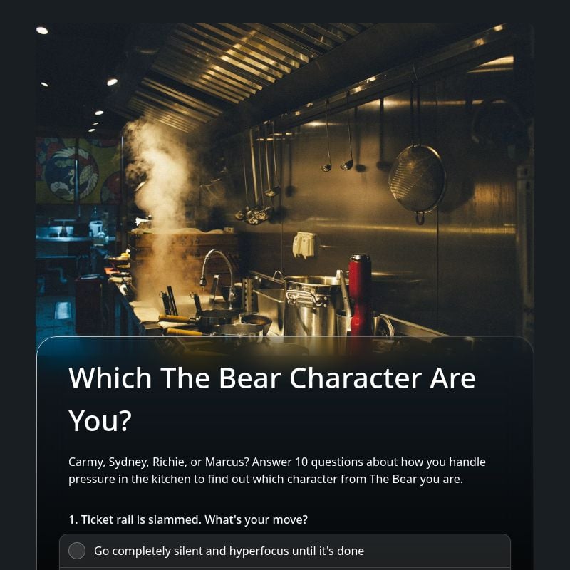 Which The Bear Character Are You? template preview - FormHug