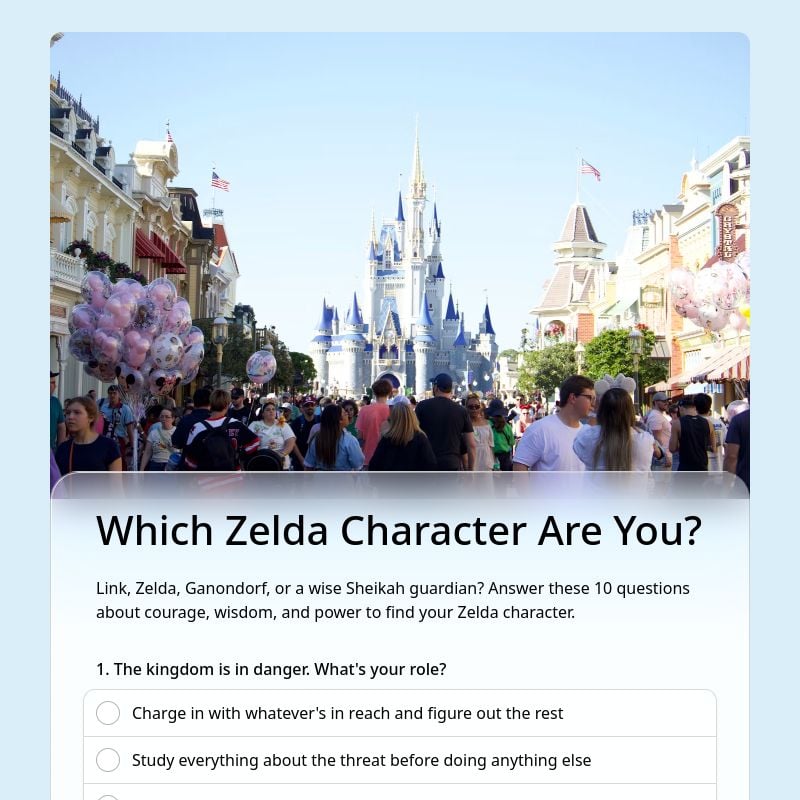 Which Zelda Character Are You? template preview - FormHug