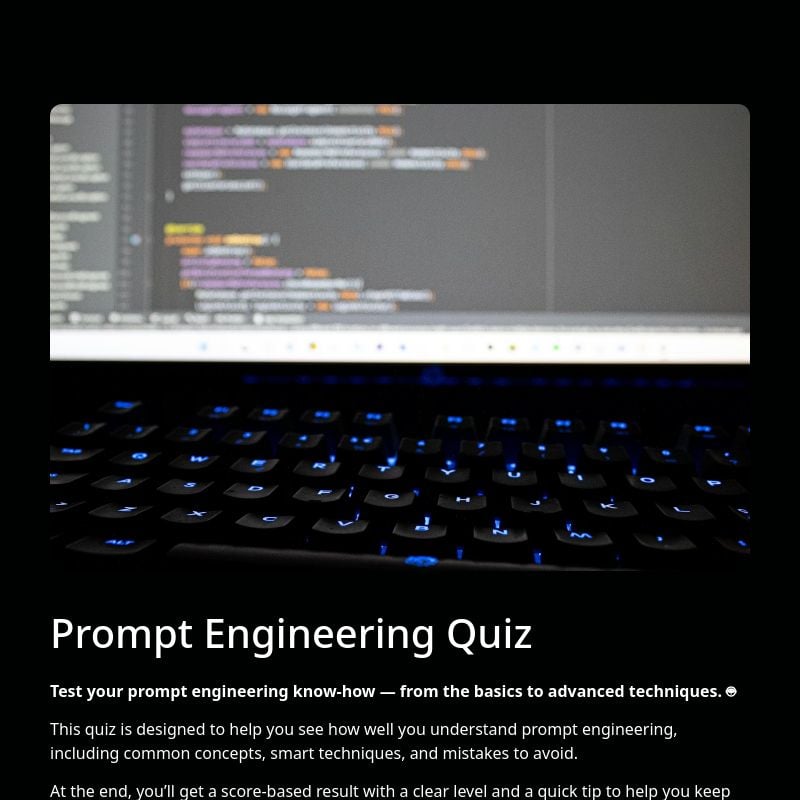 Prompt Engineering Quiz template preview - FormHug