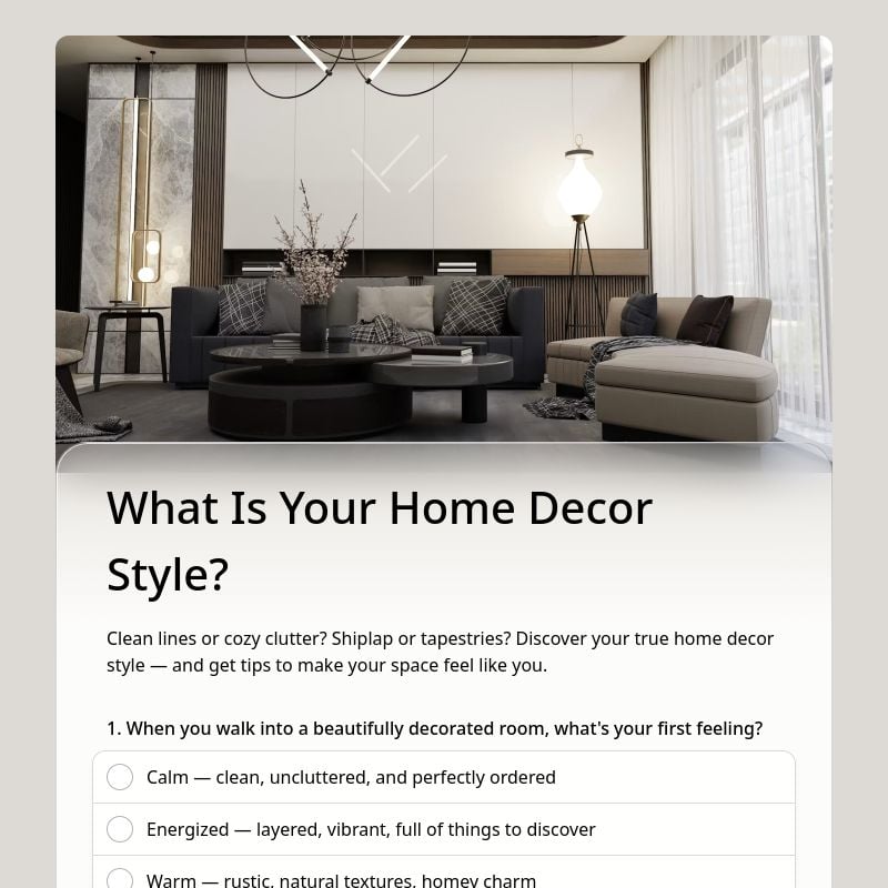 What Is Your Home Decor Style? template preview - FormHug