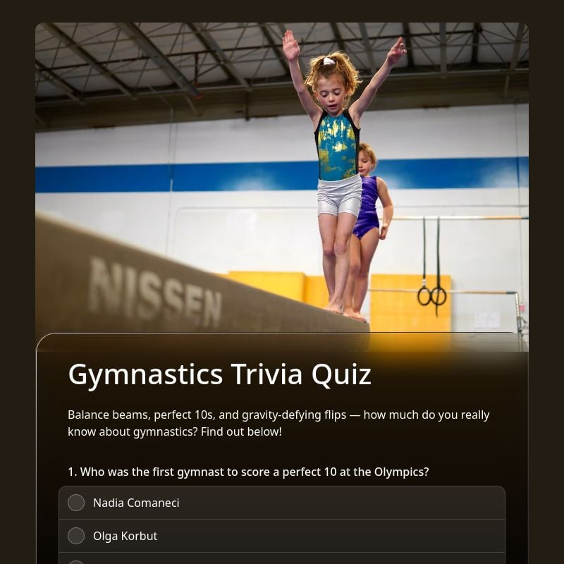 Gymnastics Trivia Quiz template preview - FormHug