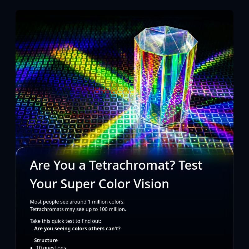 Tetrachromat Color Vision Test Quiz