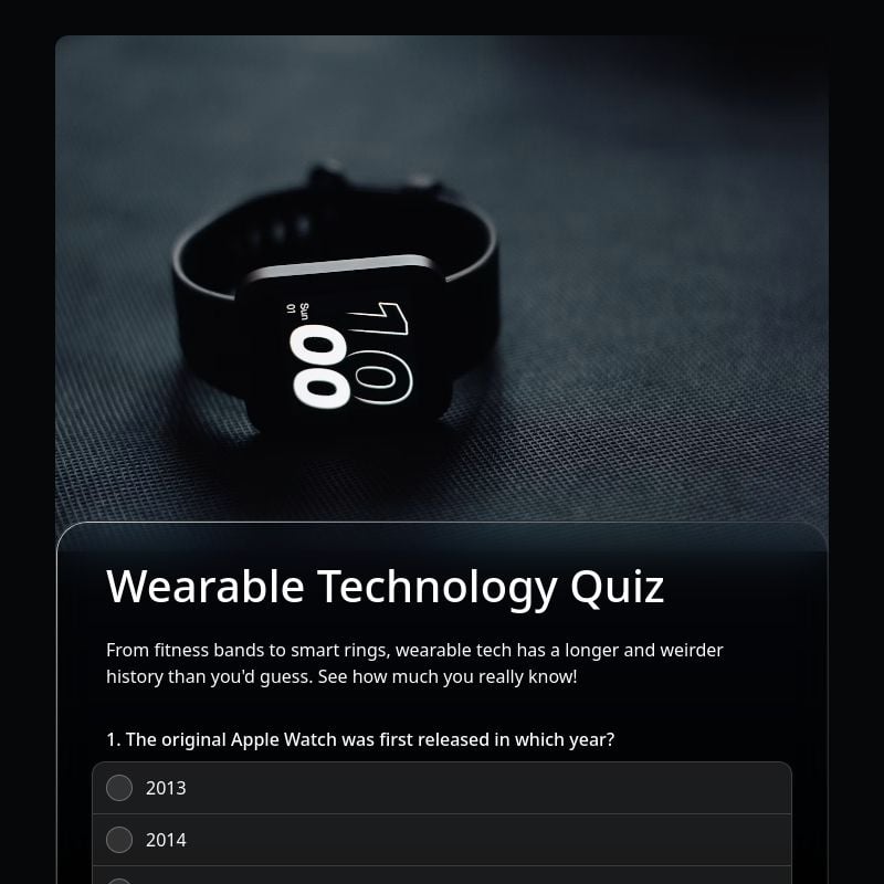 Wearable Technology Quiz template preview - FormHug