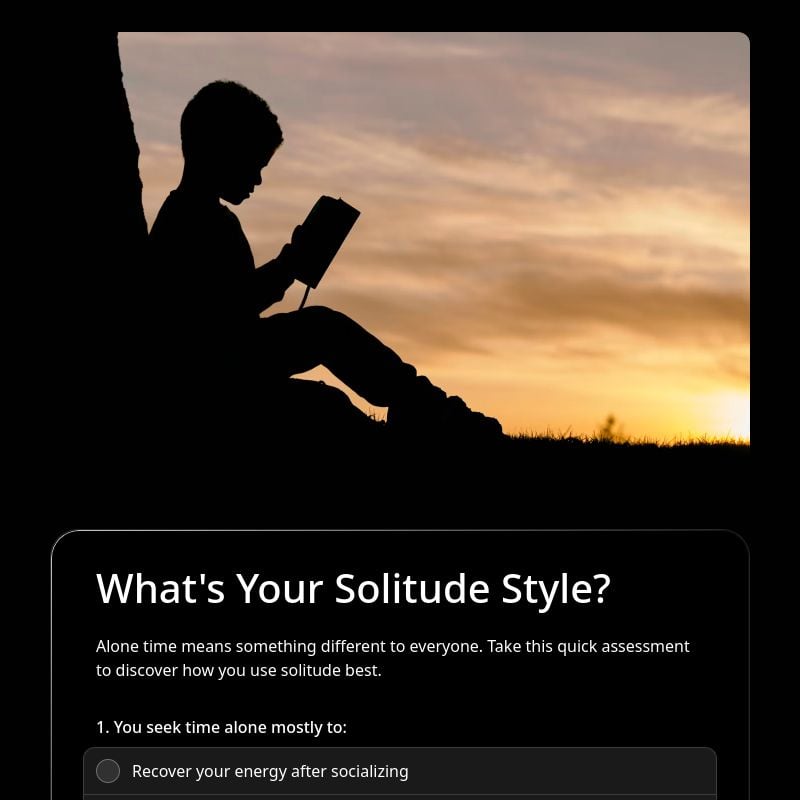 What's Your Solitude Style? template preview - FormHug