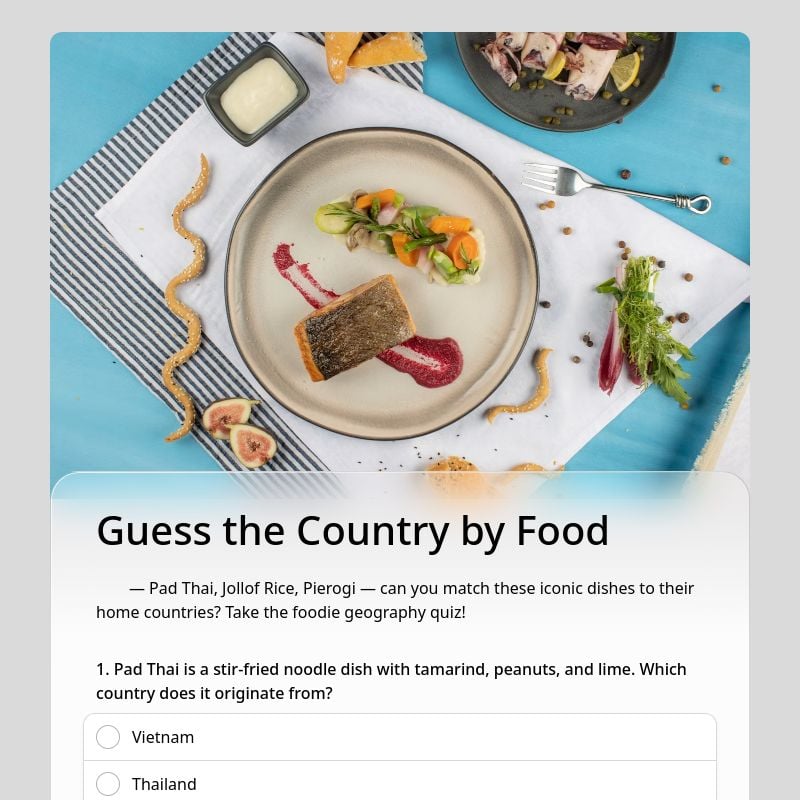 Guess the Country by Food template preview - FormHug