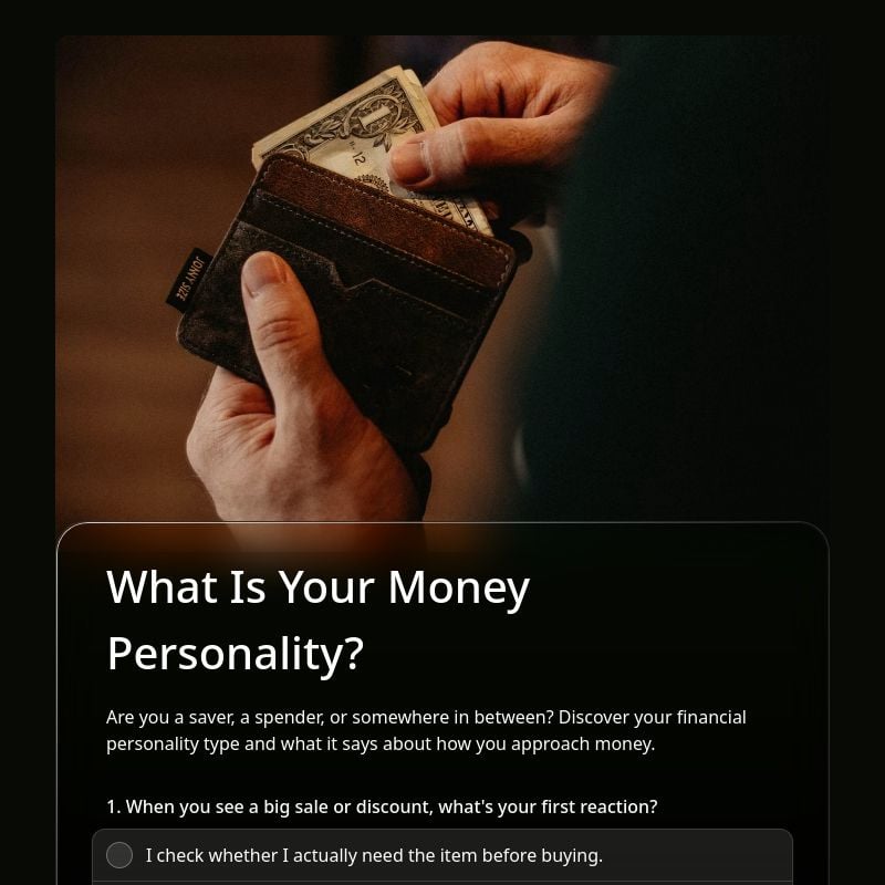 What Is Your Money Personality? template preview - FormHug