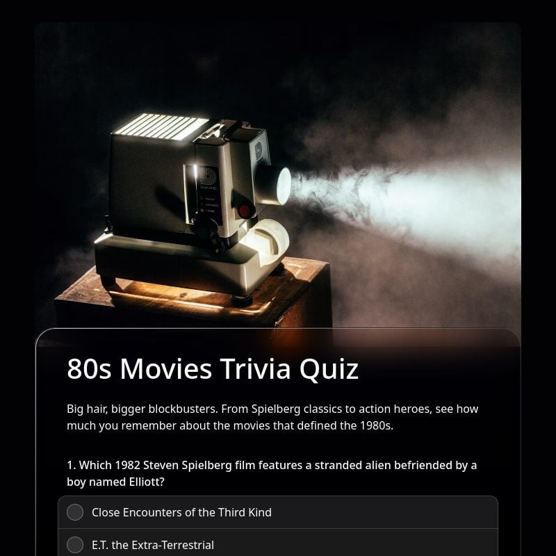 80s Movies Trivia Quiz template preview - FormHug