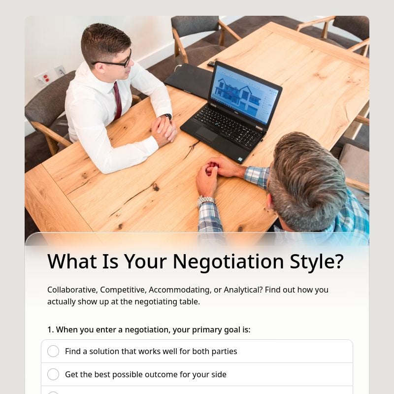 What Is Your Negotiation Style? template preview - FormHug