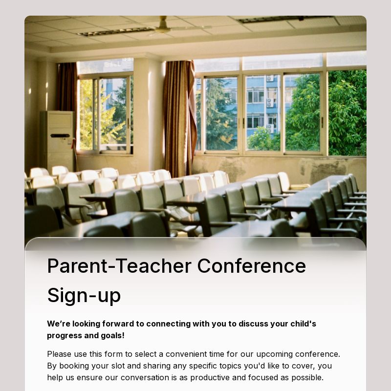 Parent Teacher Conference Form