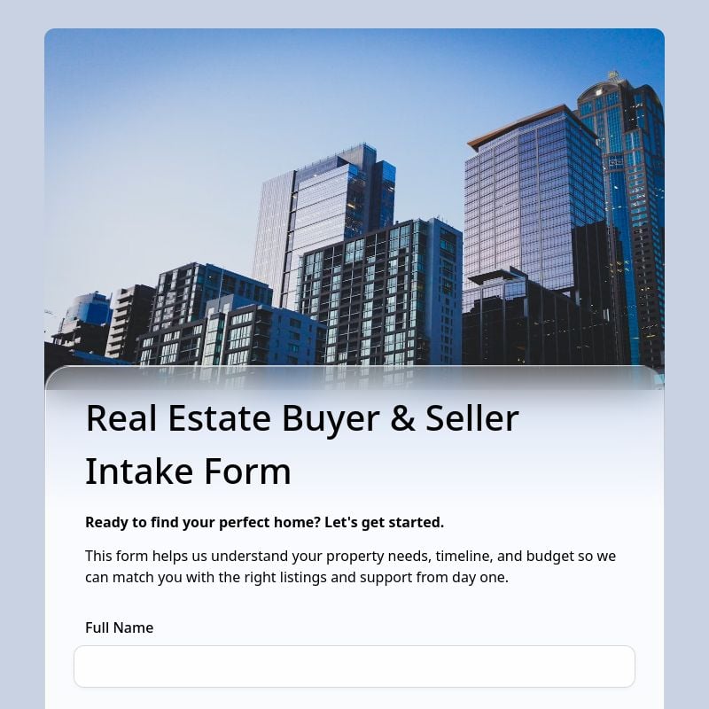 Real Estate Buyer & Seller Intake Form