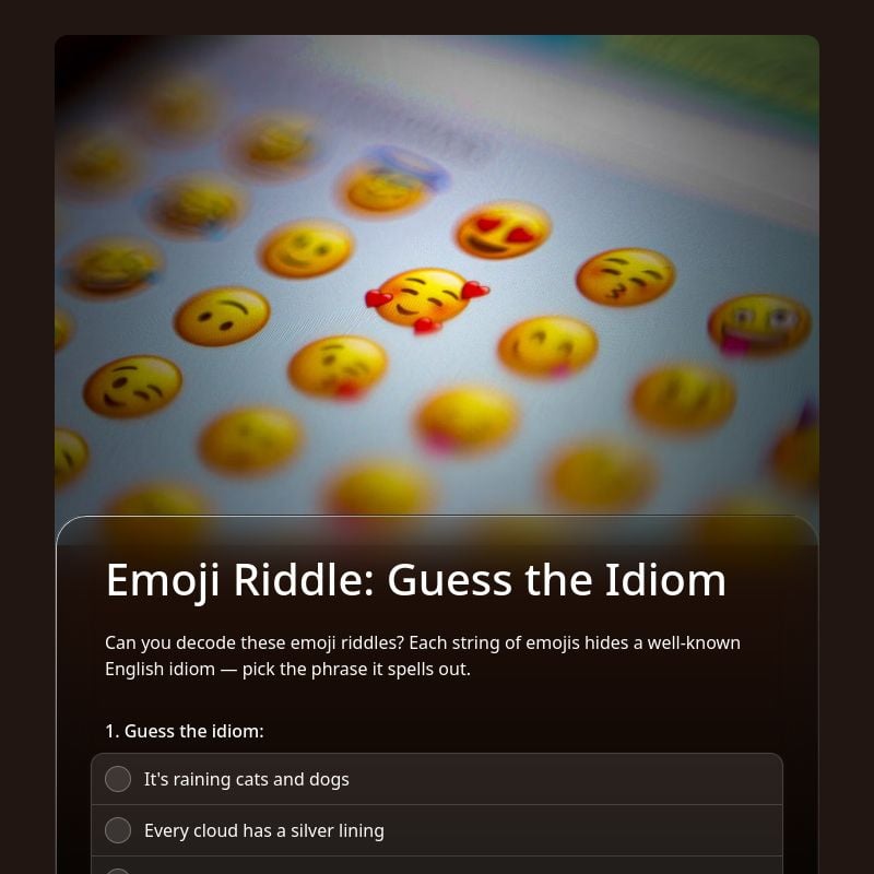 Emoji Riddle: Guess the Idiom template preview - FormHug