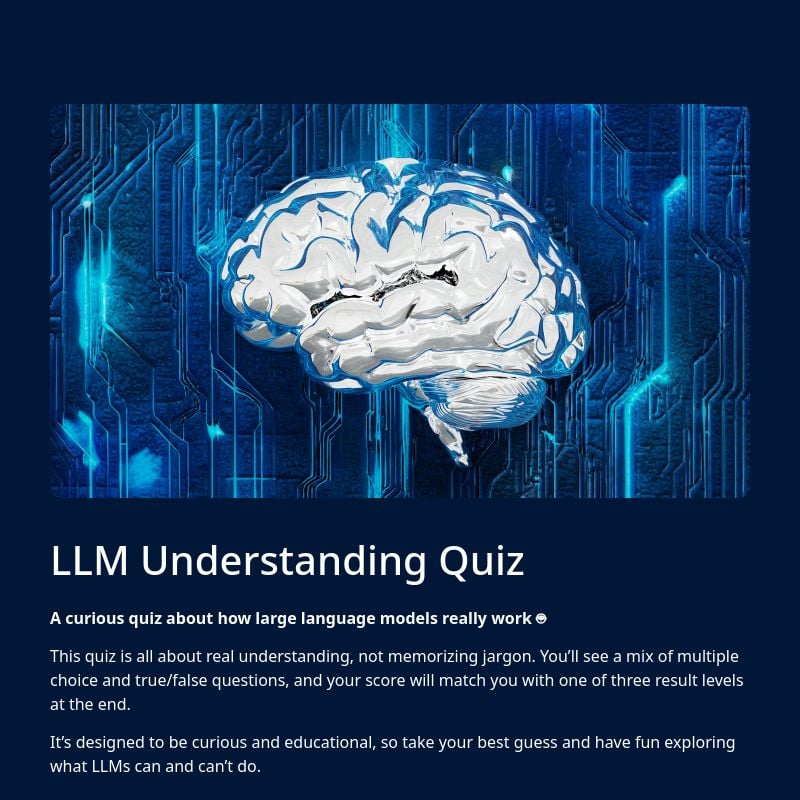 LLM Understanding Quiz template preview - FormHug
