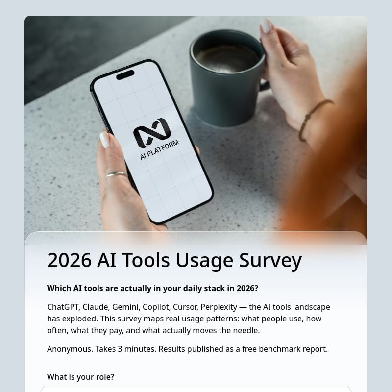 2026 AI Tools Usage Survey template preview - FormHug