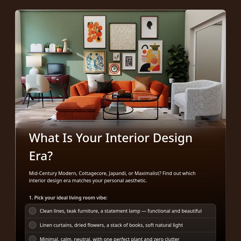 What Is Your Interior Design Era? template preview - FormHug