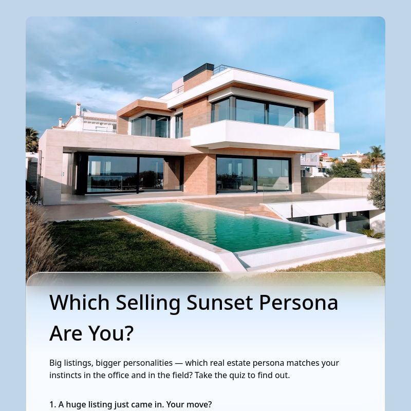 Which Selling Sunset Persona Are You? template preview - FormHug