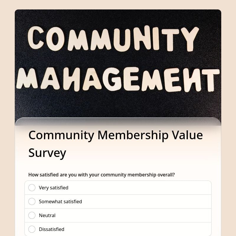Community Membership Value Survey template preview - FormHug