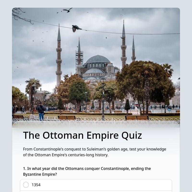 The Ottoman Empire Quiz template preview - FormHug