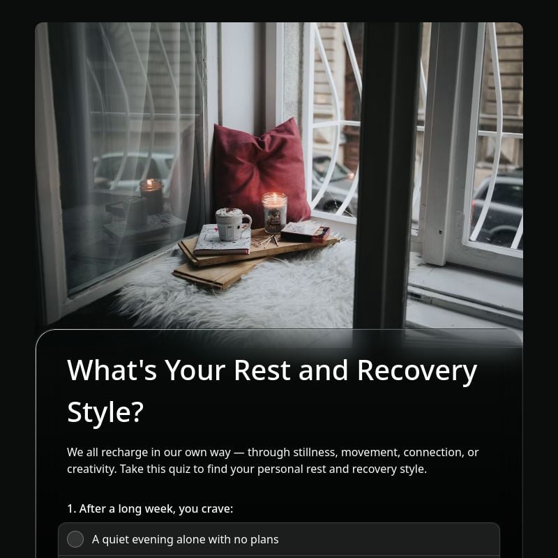 What's Your Rest and Recovery Style? template preview - FormHug