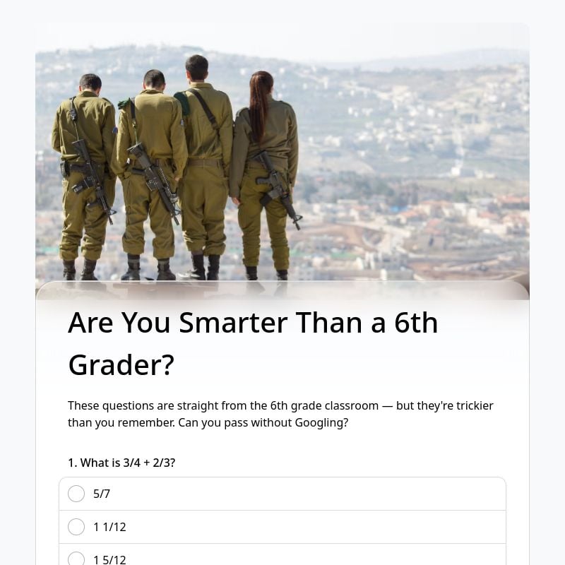 Are You Smarter Than a 6th Grader? template preview - FormHug
