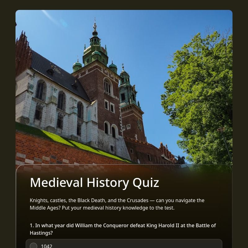Medieval History Quiz template preview - FormHug