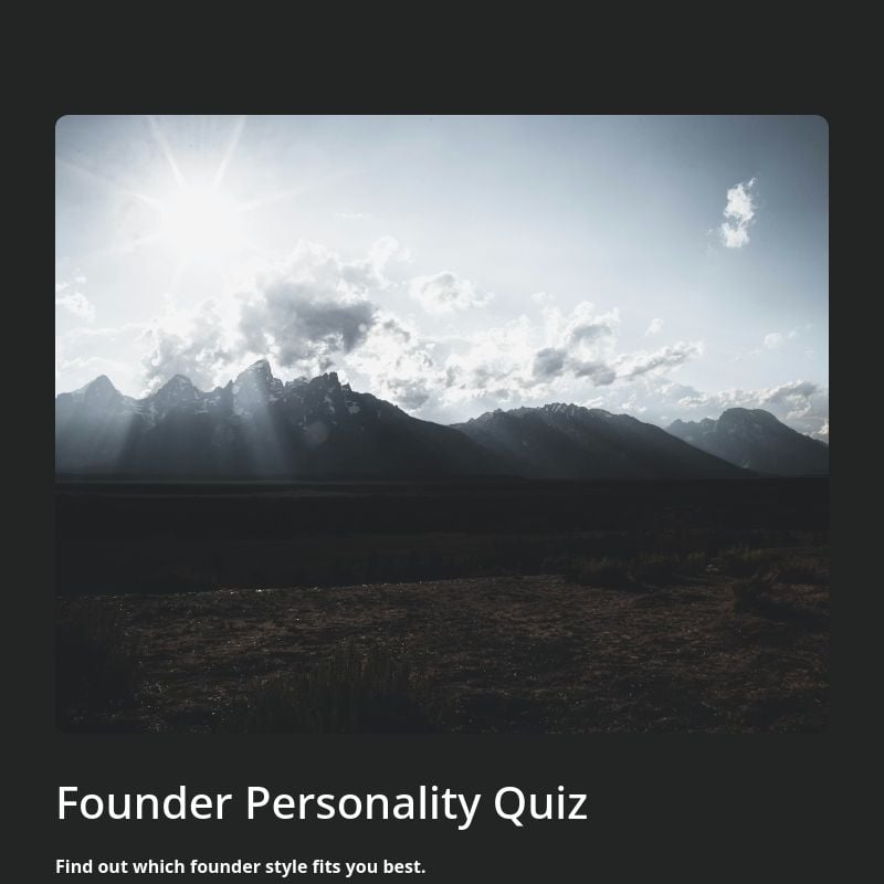 Founder Personality Quiz template preview - FormHug