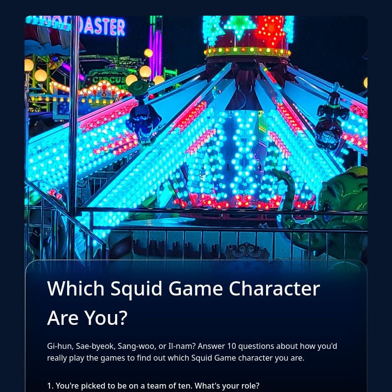 Which Squid Game Character Are You? template preview - FormHug