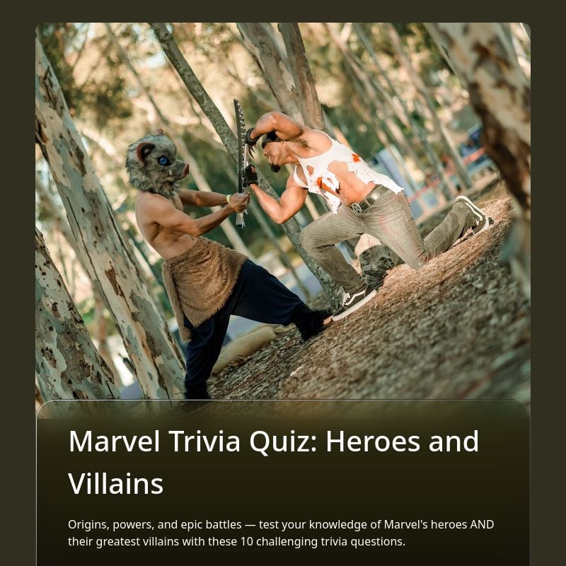 Marvel Trivia Quiz: Heroes and Villains template preview - FormHug