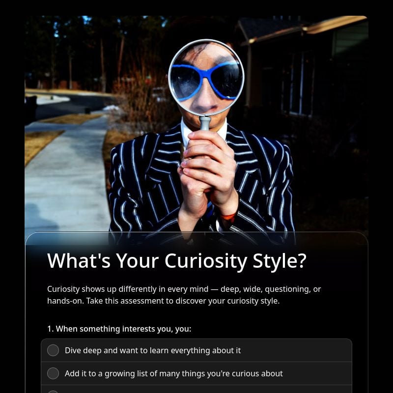 What's Your Curiosity Style? template preview - FormHug