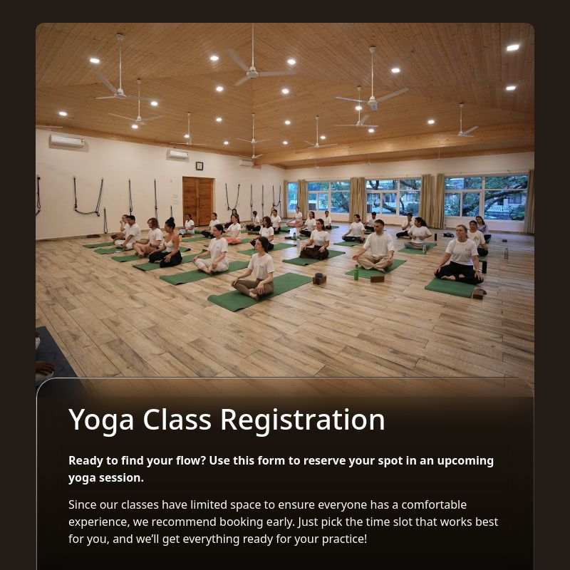 Yoga Class Registration