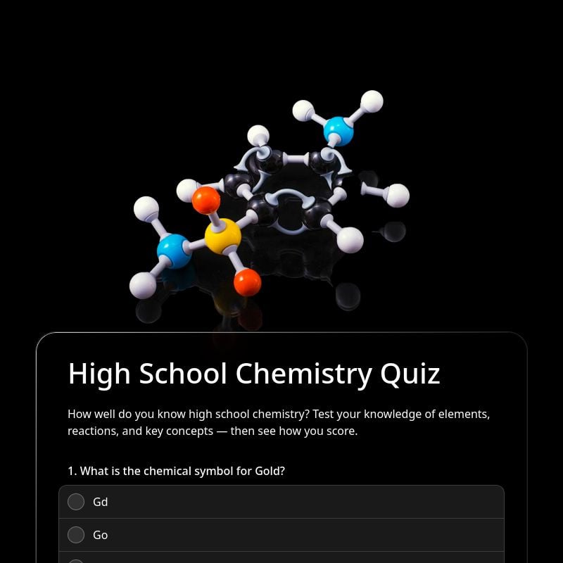 High School Chemistry Quiz template preview - FormHug