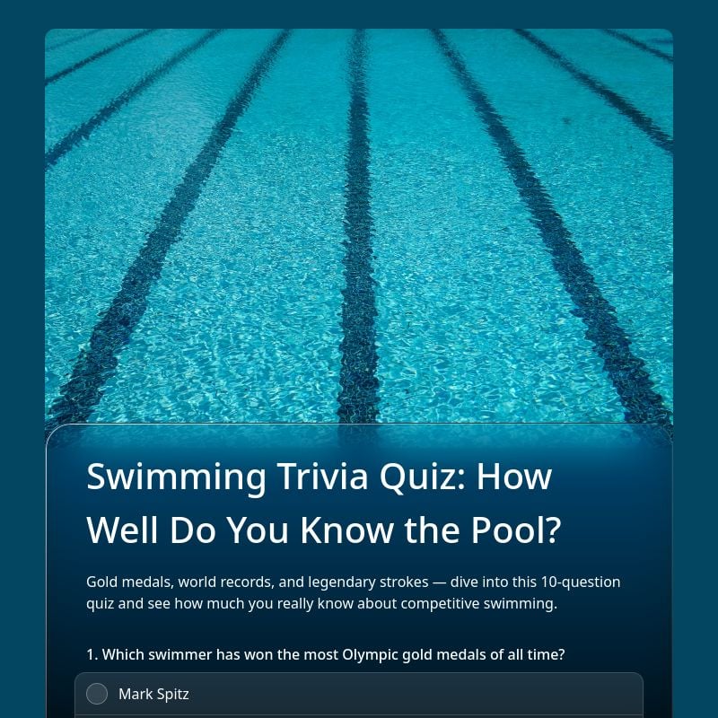 Swimming Trivia Quiz: How Well Do You Know the Pool? template preview - FormHug
