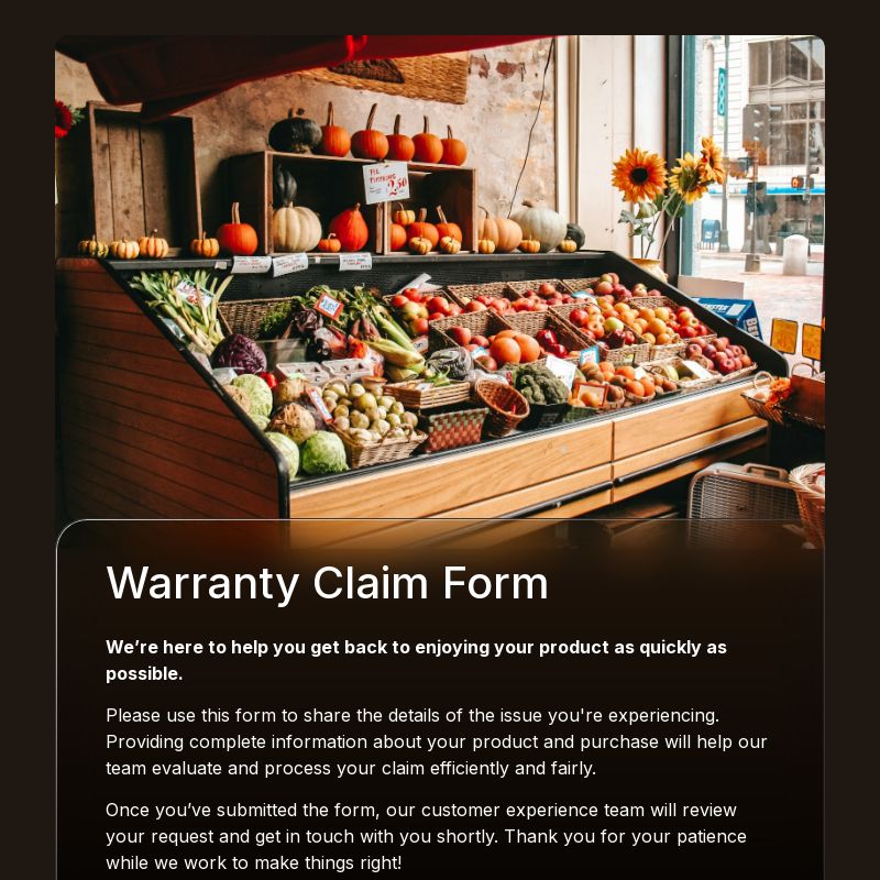 Warranty Claim Form