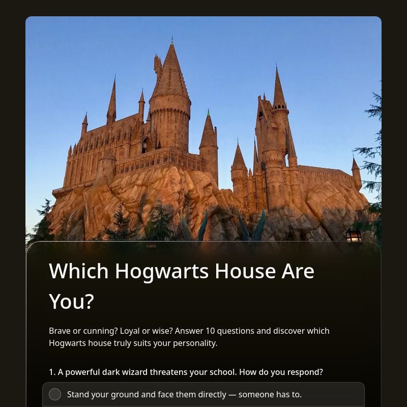 Which Hogwarts House Are You? template preview - FormHug