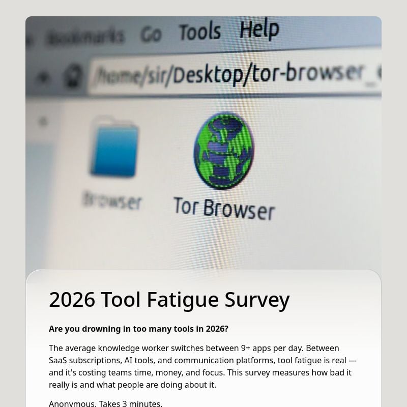 2026 Tool Fatigue Survey template preview - FormHug