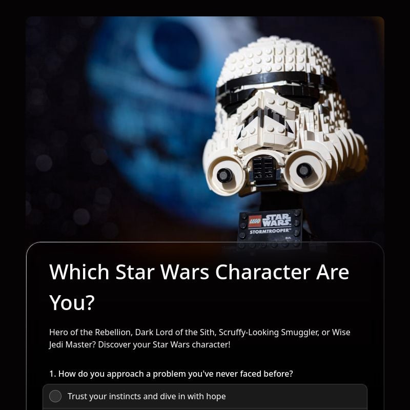 Which Star Wars Character Are You? template preview - FormHug