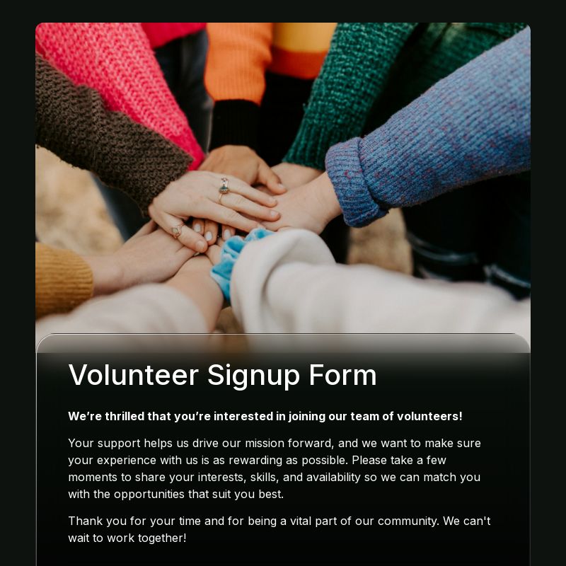 Volunteer Signup Form