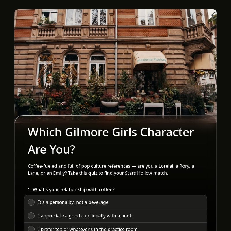 Which Gilmore Girls Character Are You? template preview - FormHug