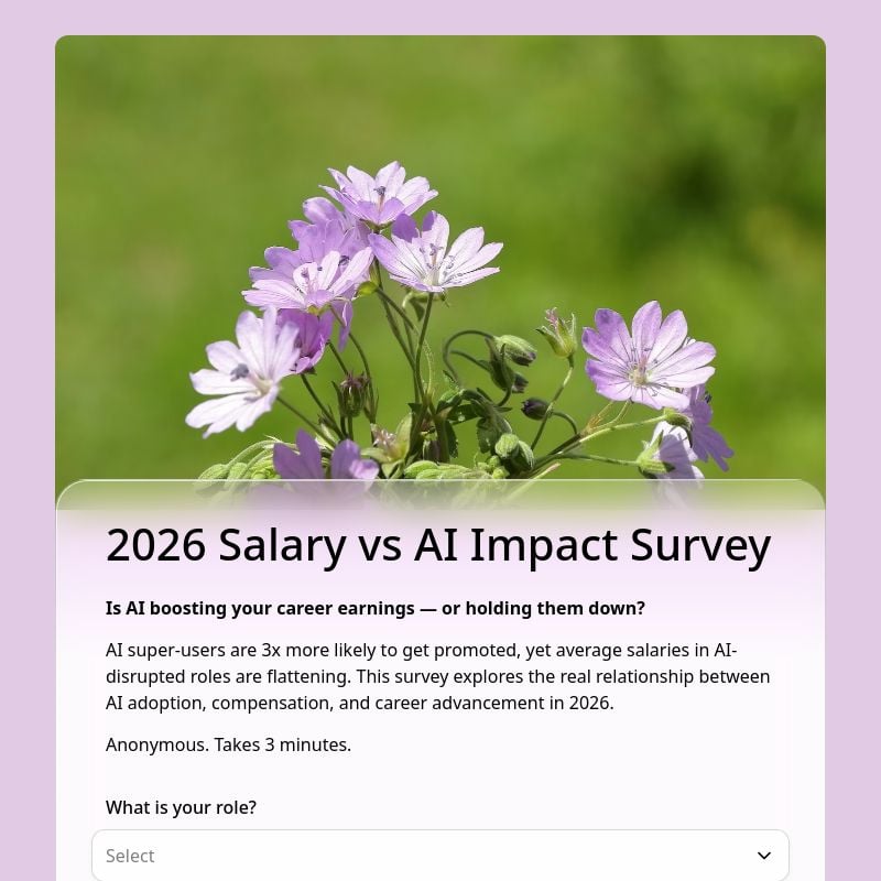 2026 Salary vs AI Impact Survey template preview - FormHug