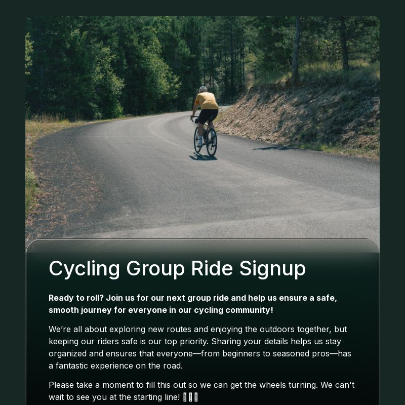 Cycling Group Ride Signup