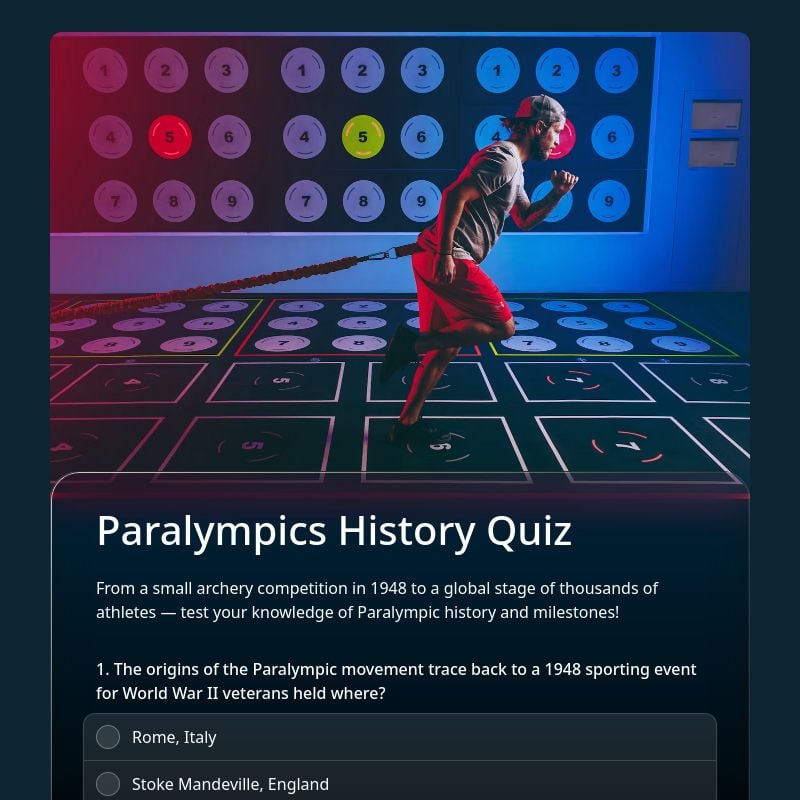 Paralympics History Quiz template preview - FormHug