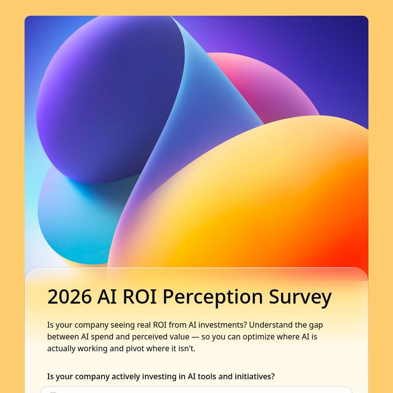 2026 AI ROI Perception Survey template preview - FormHug