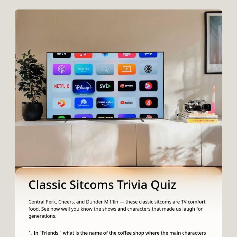 Classic Sitcoms Trivia Quiz template preview - FormHug