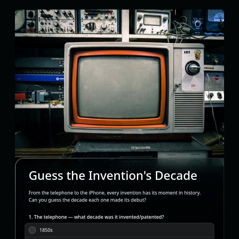 Guess the Invention's Decade template preview - FormHug