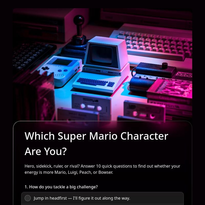 Which Super Mario Character Are You? template preview - FormHug