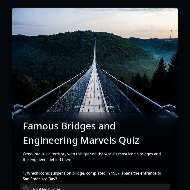 Famous Bridges and Engineering Marvels Quiz template preview - FormHug