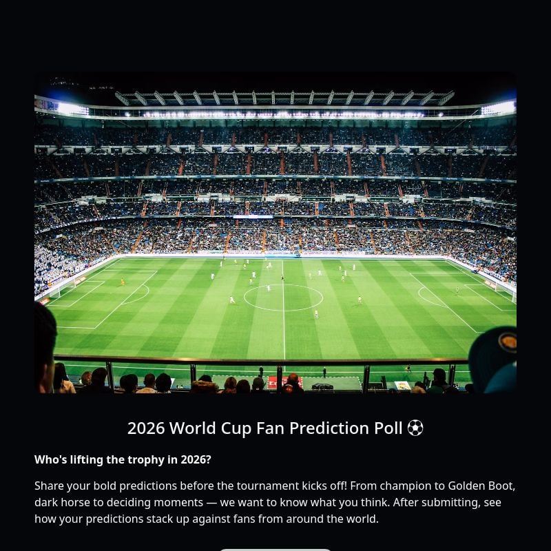 2026 World Cup Fan Prediction Poll ⚽